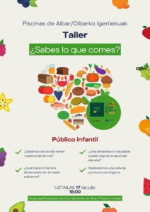 ¿SABES LO QUE COMES? TALLER PARA PÚBLICO INFANTIL @ PISCINAS