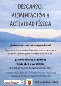 TALLER: DESCANSO, ALIMENTACIÓN Y ACTIVIDAD FÍSICA @ Ayuntamiento de Aibar (2º piso)