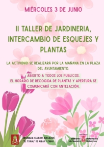 II TALLER DE JARDINERÍA, INTERCAMBIO DE ESQUEJES Y PLANTAS @ PLAZA